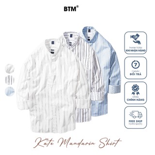 Áo sơ mi nam dài tay cổ trụ vải kate thái 100% cotton - 1.492 - BTM Studios