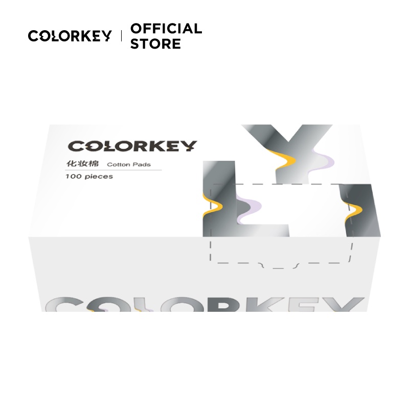 Hộp 100 miếng bông trang điểm COLORKEY tiện lợi