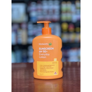Kem chống nắng woolworths sunscreen SPF 50+ Everyday lotion 500ml