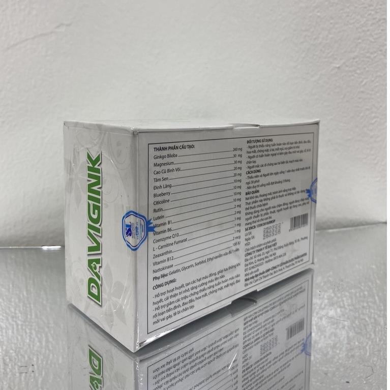 DAVIGINK HỘP 30 VIÊN CẢI THIỆN THIỂU NĂNG TUẦN HOÀN NÃO