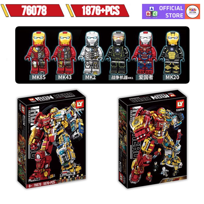 Đồ Chơi Lắp Ráp Mô Hình ROBOT Hulk Buster Trong Avengers Của Marvel LY76078 Với 1800+ PCS