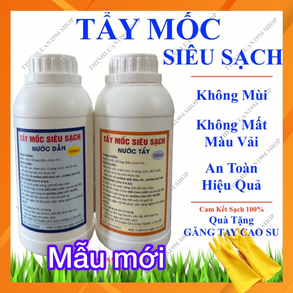 Tẩy mốc quần áo MÀU, Áo Trắng ( KHÔNG MÙI HÔI ) mẫu mới chính hãng