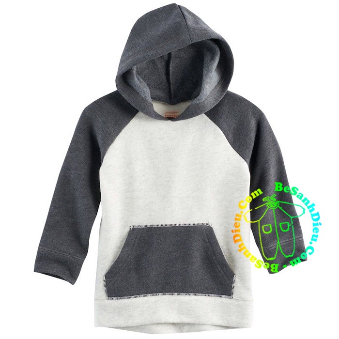 Áo hoodie tông màu basic phù hợp cho cả bé trai và bé gái hiệu Jumping Beans VNXK màu xám