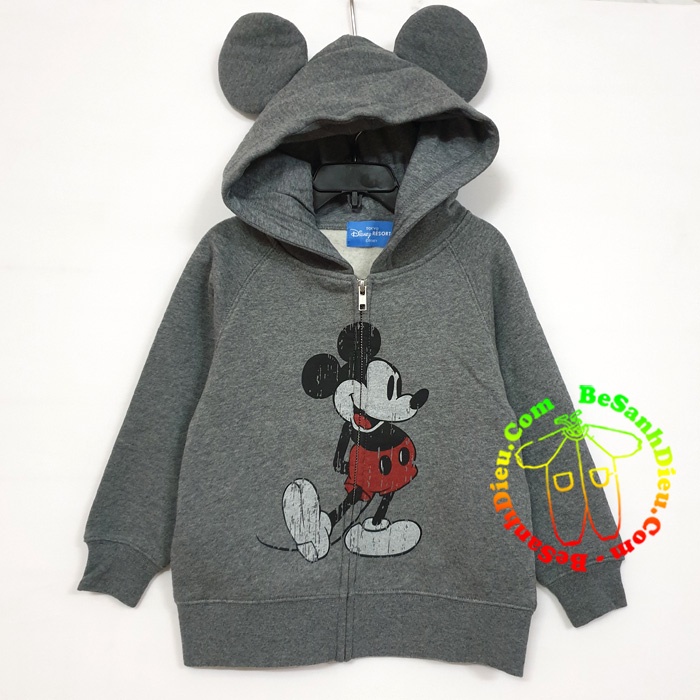 Áo khoác cho bé hàng Disney VNXK cực đẹp cực chất màu xám Mickey