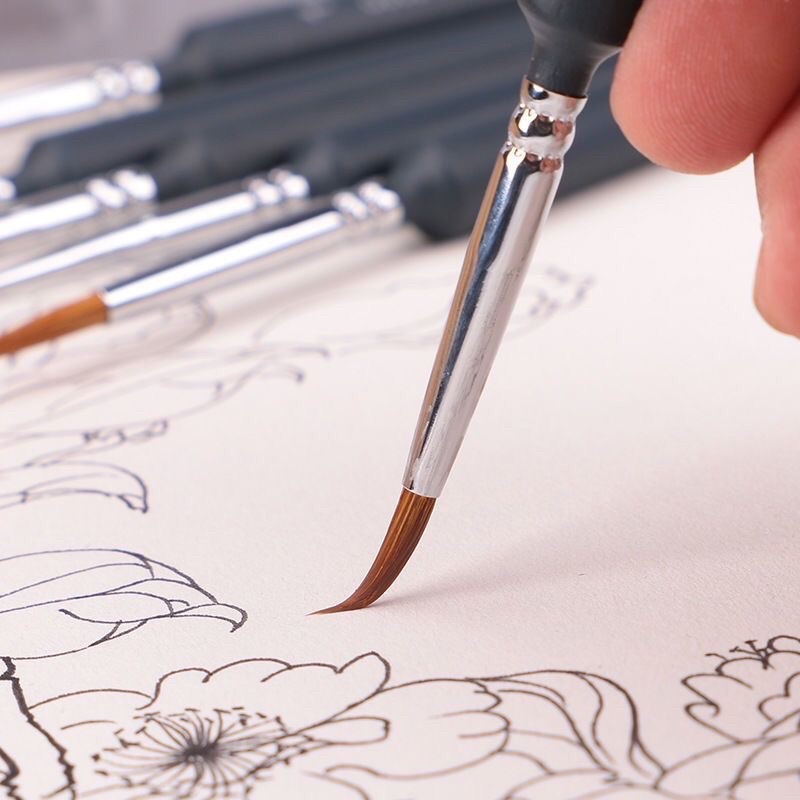 Bút tỉa béo đi nét, ke nét dùng vẽ chi tiết màu Acrylic, màu nước, Gouache dễ sử dụng