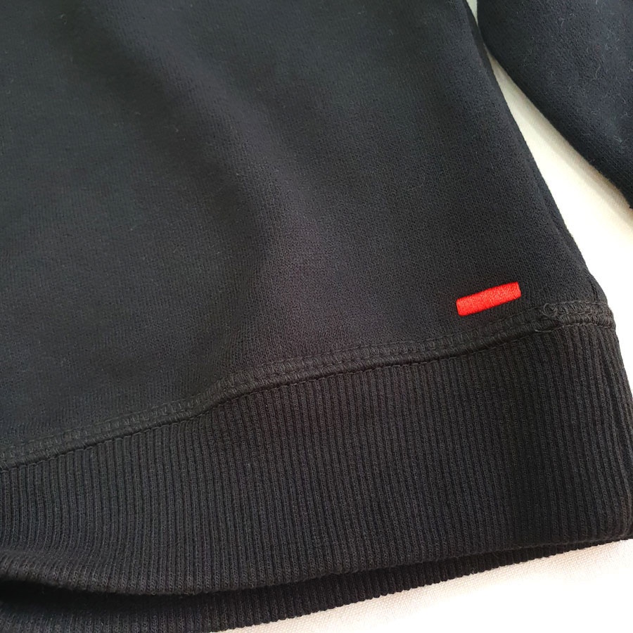 Áo thun nỉ cổ tròn basic thích hợp mặc đồng phục gia đình hàng Cambodia XK màu đen