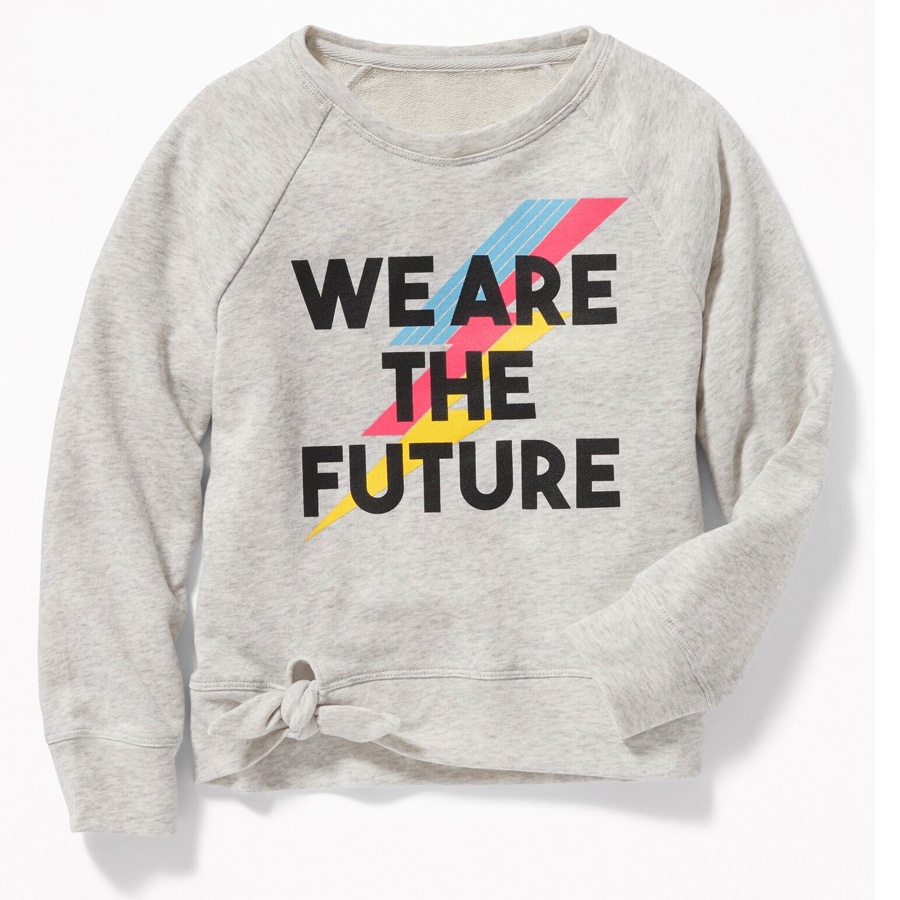 Áo thun nỉ da cá hiệu Old Navy hàng xuất xịn rất đẹp kiểu vạt cột nơ
