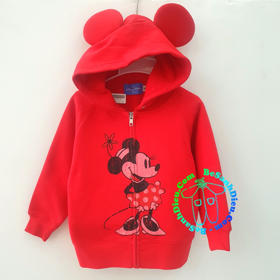 Áo khoác cho bé hàng Disney VNXK cực đẹp cực chất màu đỏ chuột Minie