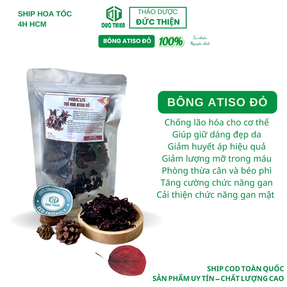 250g, 500g Bông Atiso Đỏ Loại 1 Đức Thiện (Khô, Sạch, Thơm) - Tăng Đề Kháng, Giữ Dáng, Đẹp Da, Giảm Cân, Hạ Huyết Áp