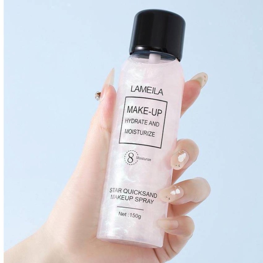 Xịt khoá nền trang điểm ánh nhũ Lameila Star Quicksand Makeup Spray DANA