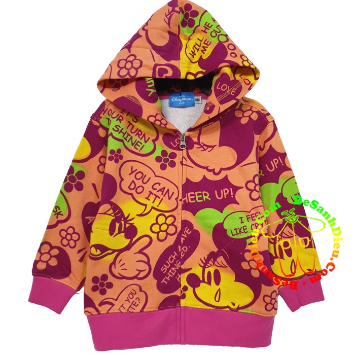 Áo khoác cho bé hàng Disney VNXK cực đẹp cực chất màu cam Minie