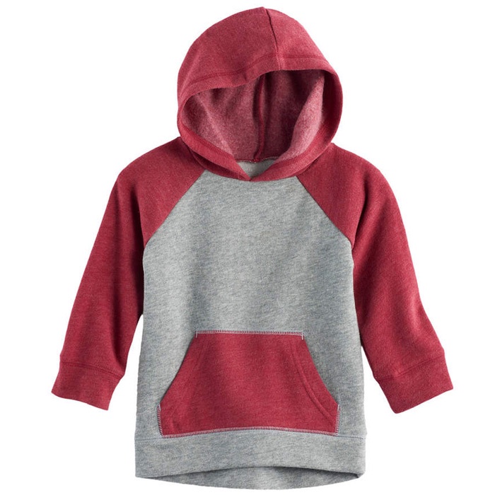 Áo hoodie tông màu basic phù hợp cho cả bé trai và bé gái hiệu Jumping Beans VNXK màu xám phối đỏ noel
