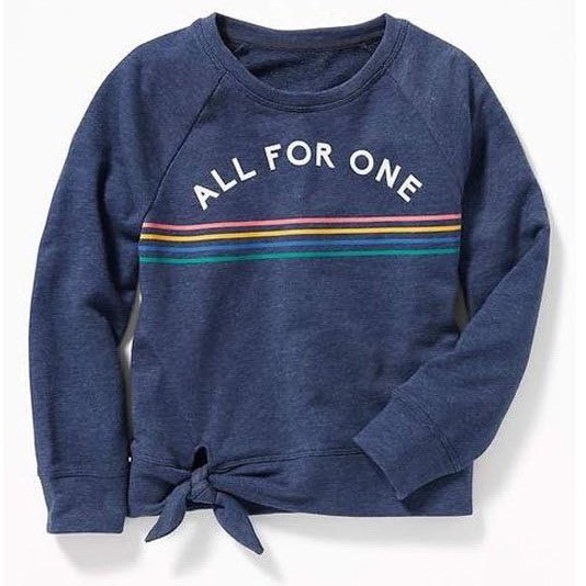 Áo thun nỉ da cá hiệu Old Navy hàng xuất xịn rất đẹp kiểu vạt cột nơ
