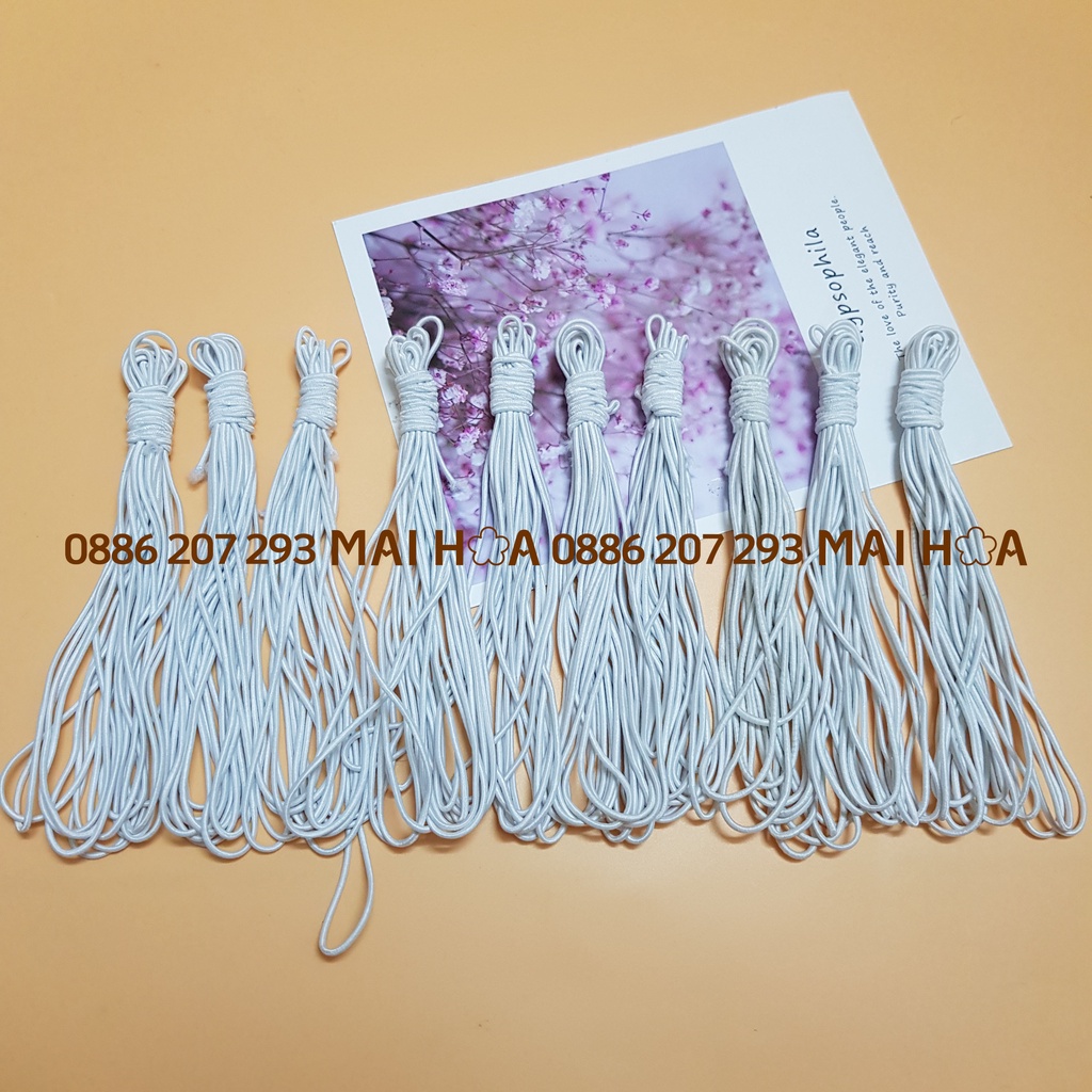 [Size 2mm] 50 mét dây thun chun tròn co giãn tốt sợi đẹp đanh dùng làm chun thun may đồ maihoafabric
