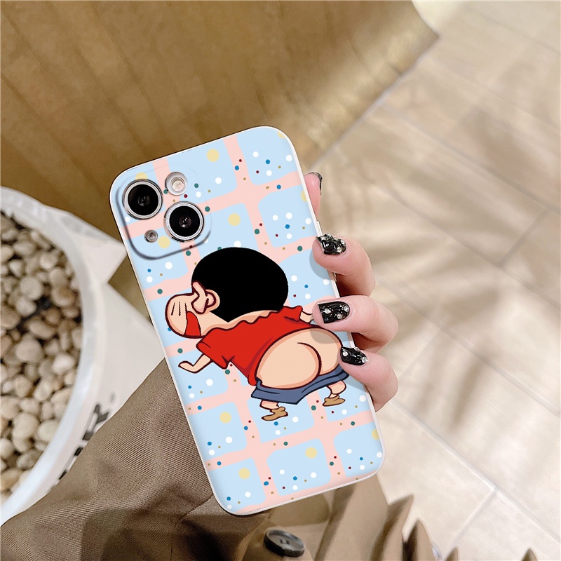 Ốp lưng iphone vuông s.hin hở m.ông họa tiết ô vuông bảo vệ camera cho ip 6/6s/7/8/X/XS/11/12/13/14 Pro Plus Max e3254