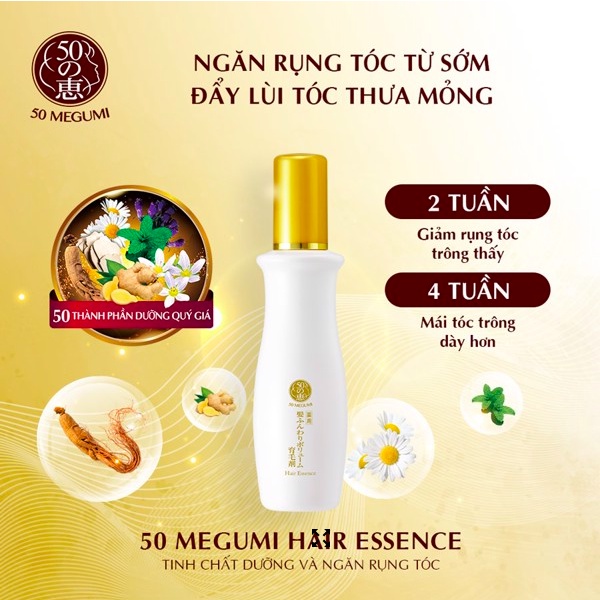 Tinh Chất Dưỡng Và Ngăn NGừa Rụng Tóc 50 MEGUMI HAIR ESSENCE 120ML