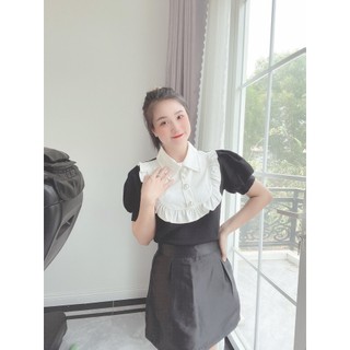 Áo sơ mi tiểu thư cổ bèo
