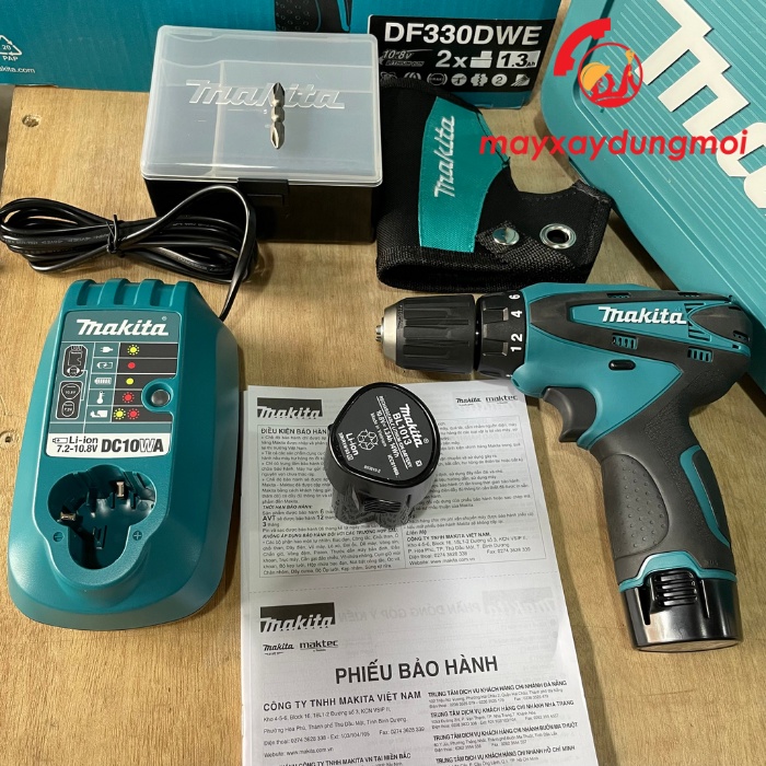Máy khoan vặn vít dùng pin Makita DF330DWE 10.8V