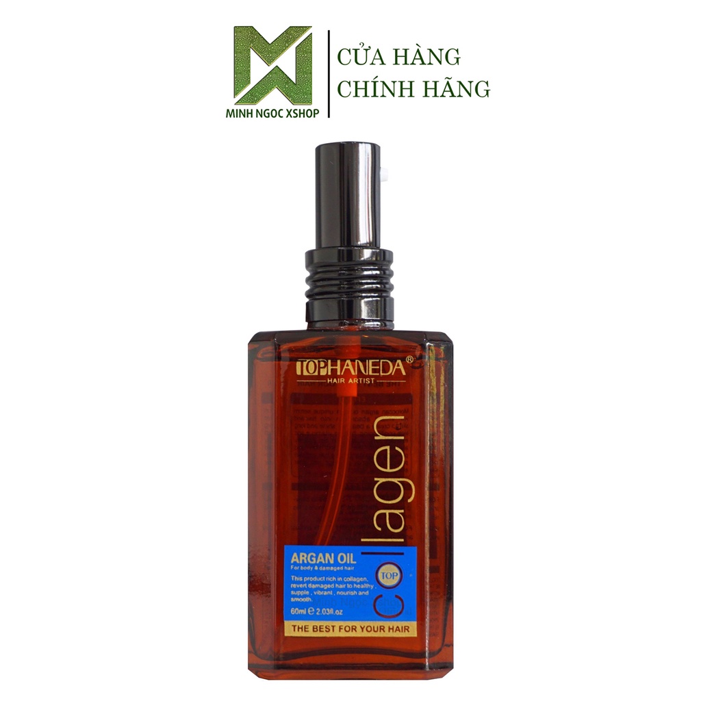 Tinh dầu dưỡng tóc bóng mượt Top Haneda Collagen Argan Oil 60ml chính hãng