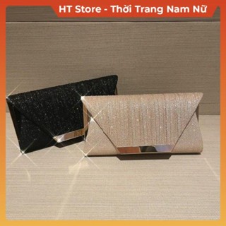 Túi Clutch Nữ Cầm Tay Sang Trọng Đi Dự Tiệc Cưới Bling Bling ,Ví Bóp Tiểu Thư Kim Sa Thời Trang Đính Đá HT Store