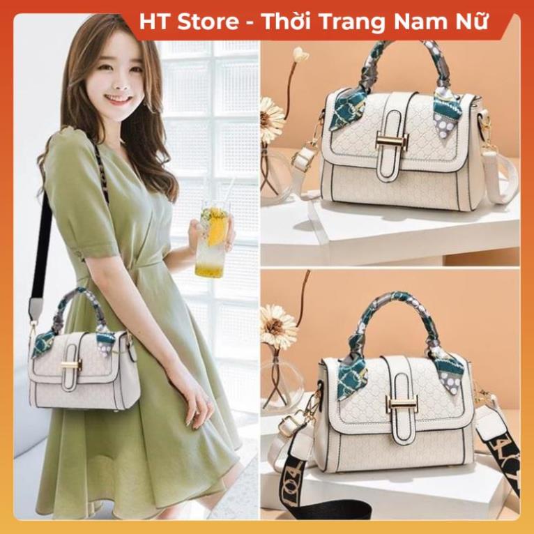 Túi xách nữ đeo vai công sở cao cấp in họa tiết , Túi sách cầm tay đen trắng tặng khăn tết phong cách hàn HT Store