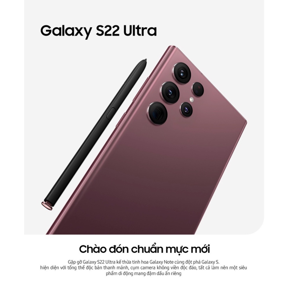 Điện Thoại Samsung Galaxy S22 Ultra 5G, hàng chính hãng nguyên seal, bảo hành 12 tháng