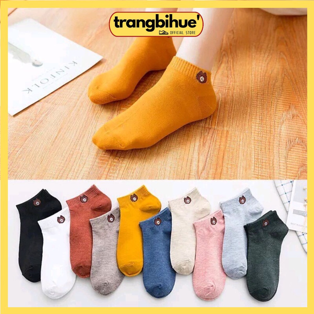 3 đôi vớ gấu Tất - Vớ Nữ Hình Gấu Brown