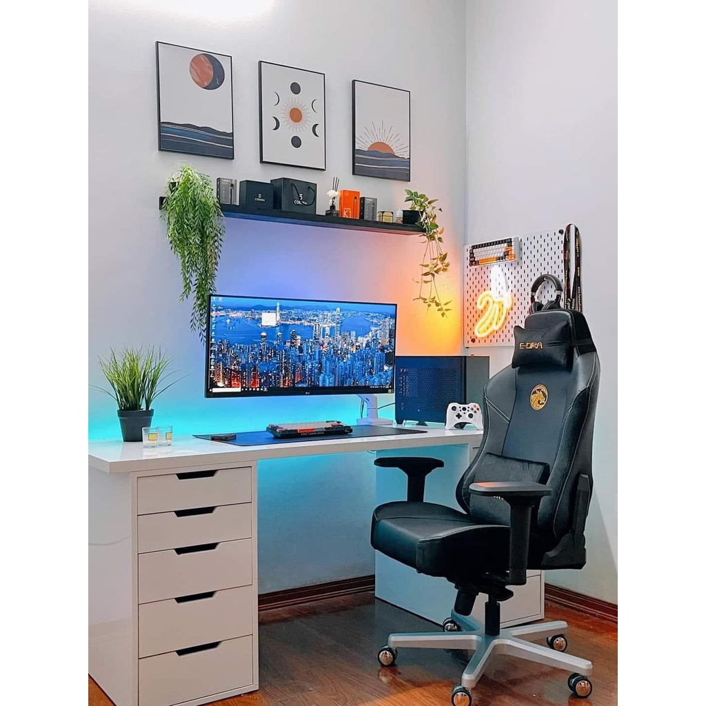 Bàn Ikea 2 hộc tủ, Bàn Làm Việc, Học Tập, Chơi Game, Bàn Máy Tính, kích thước dài,  bảo hành 12 tháng