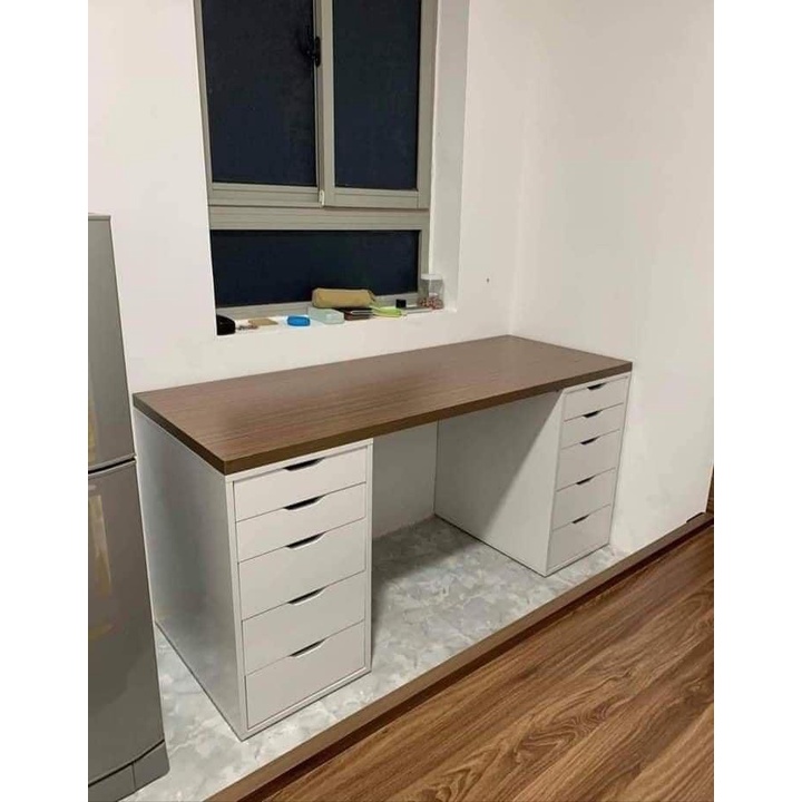 Bàn Ikea 2 hộc tủ, Bàn Làm Việc, Học Tập, Chơi Game, Bàn Máy Tính, kích thước dài,  bảo hành 12 tháng