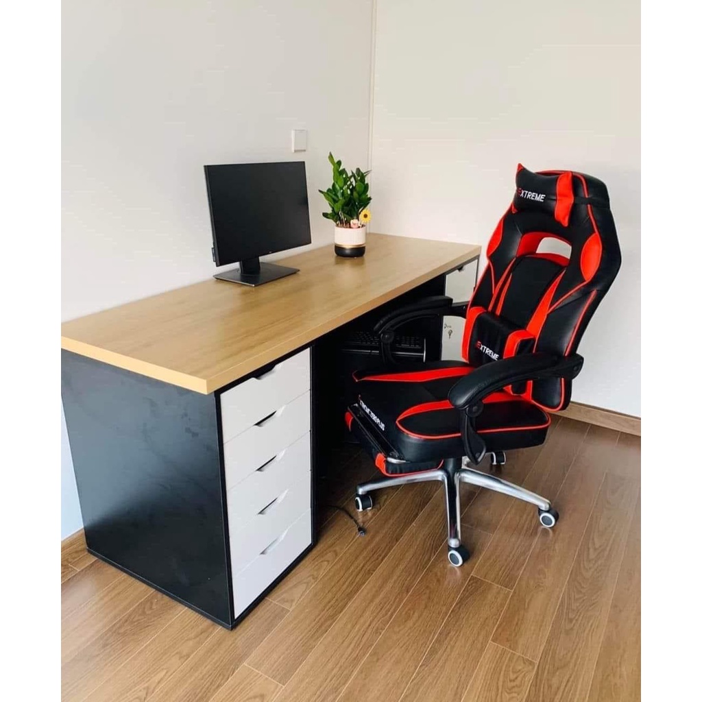 Bàn Ikea 2 hộc tủ, Bàn Làm Việc, Học Tập, Chơi Game, Bàn Máy Tính, kích thước dài,  bảo hành 12 tháng