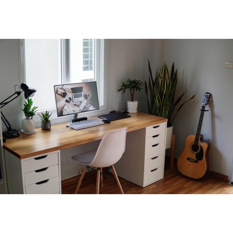 Bàn Ikea 2 hộc tủ, Bàn Làm Việc, Học Tập, Chơi Game, Bàn Máy Tính, kích thước dài,  bảo hành 12 tháng