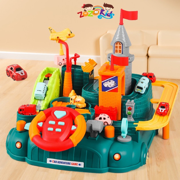 Đồ chơi ô tô đường đua xe ô tô phiêu lưu lâu đài đồ chơi cho bé trai phát triển tư duy ZoZoKids