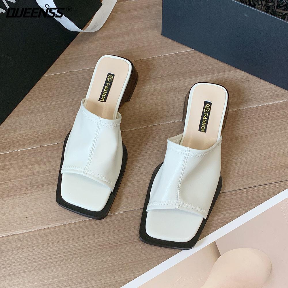 Sandal Cao Gót Hở Ngón Mũi Vuông Thời Trang Mùa Hè Phong Cách Pháp Hàng Mới 2023 Dành Cho Bạn Nữ