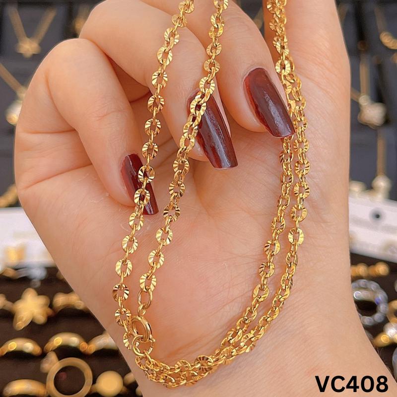Vòng Cổ Kim Tiền- Móc Tròn- Chất liệu Titan không đen gỉ VC408