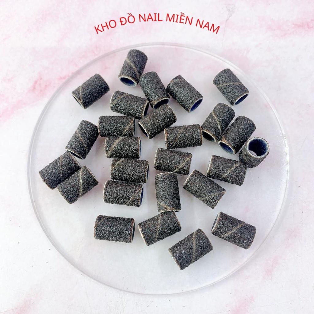 Hộp 100 Đầu Mài Giấy Nhám Mài Móng Tay Màu Nâu Xám Xanh Mịn Nhám Nhiều Loại