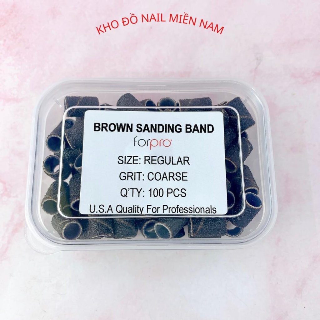 Hộp 100 Đầu Mài Giấy Nhám Mài Móng Tay Màu Nâu Xám Xanh Mịn Nhám Nhiều Loại