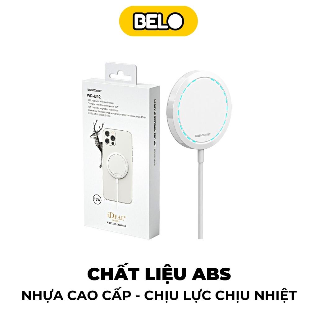 Đế sạc không dây, sạc không dây Wekome WP-U92, sạc nhanh 15w - belo