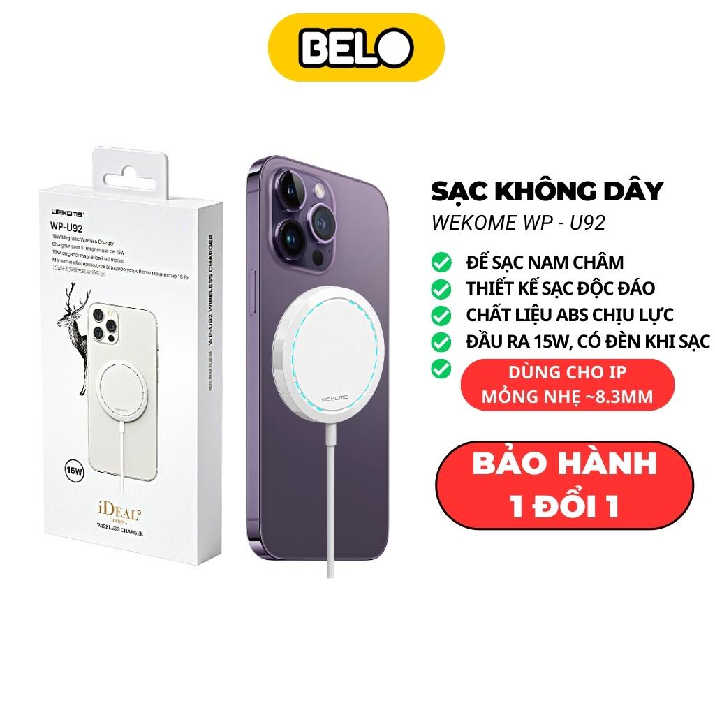 Đế sạc không dây, sạc không dây Wekome WP-U92, sạc nhanh 15w - belo