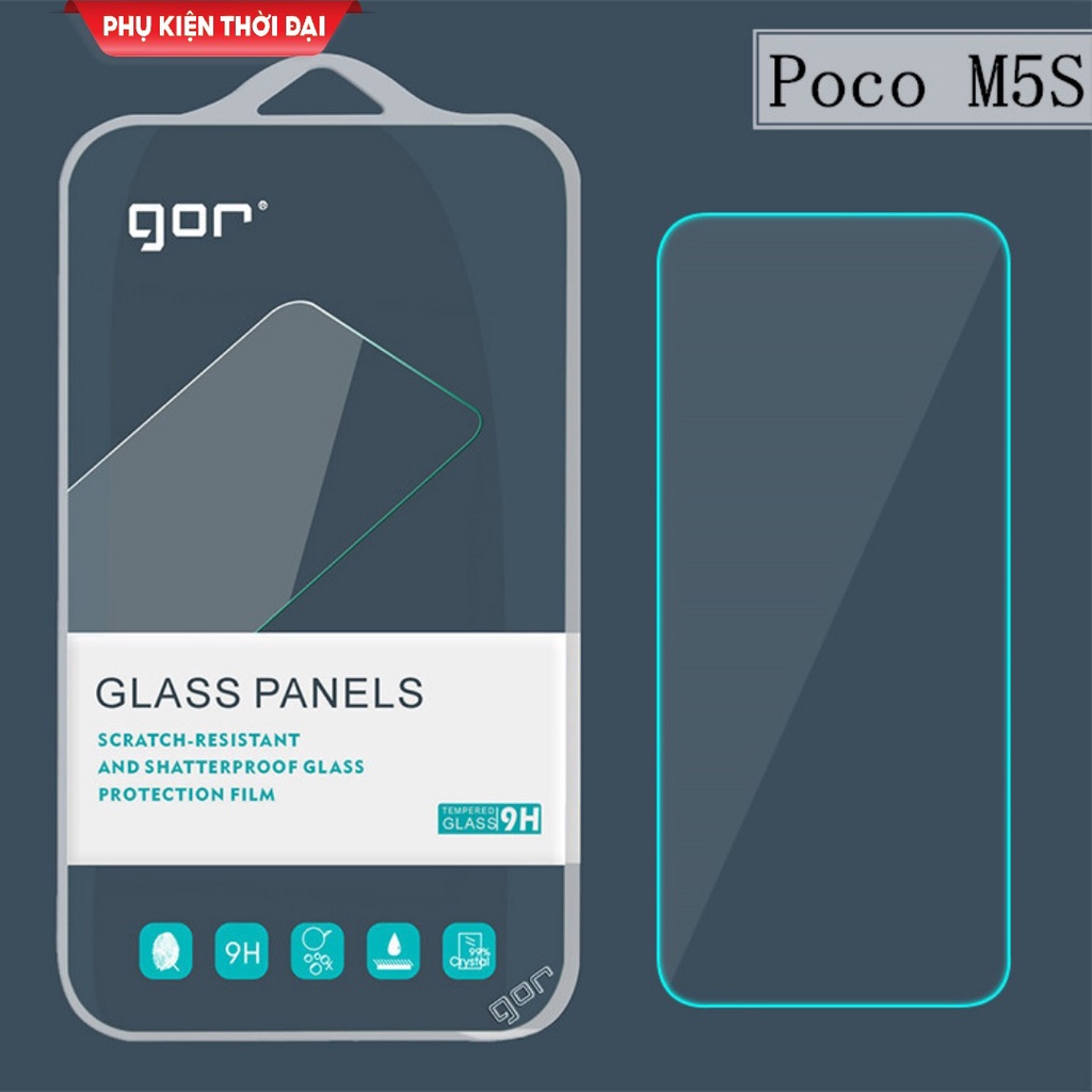 Cường lực Poco M5s / Redmi Note 10 / 10s hiệu Gor trong suốt bóng mượt chất kính đẹp
