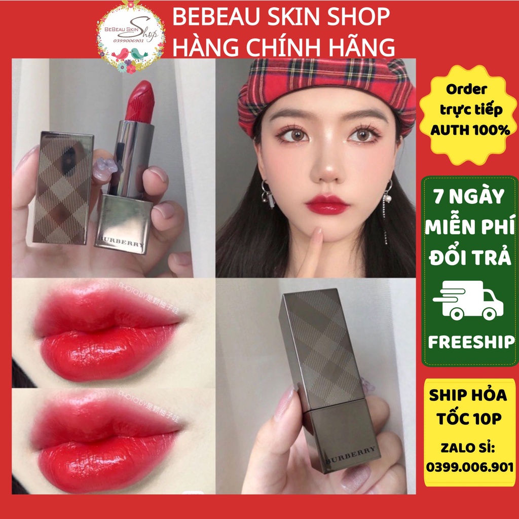 Son Burberry Kisses màu 109 Military Red Batch code 9231 ngày sản xuất 19/8/2019 - Bebeau