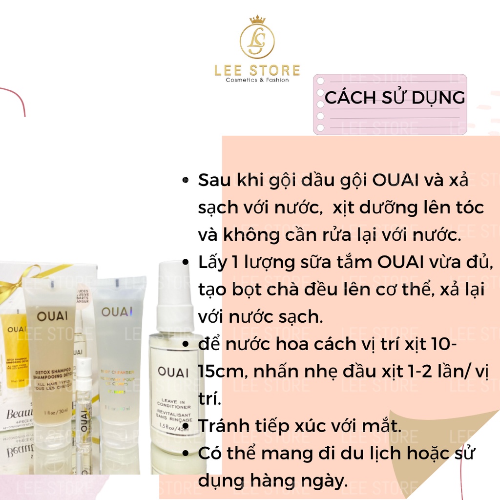 Set gội xả tóc 4 món Ouai mini birthday  chuẩn Sephora 2023