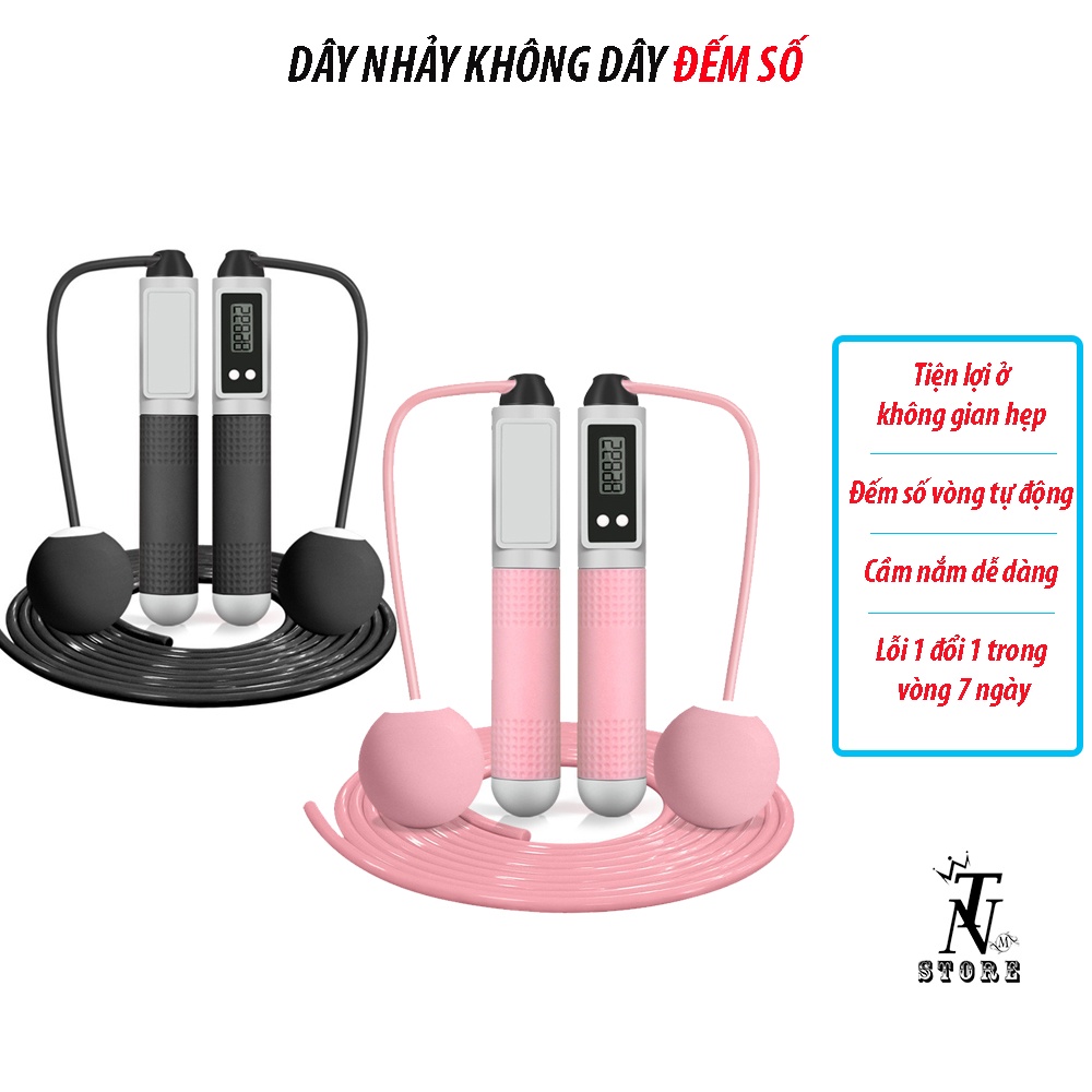 Dây Nhảy Đếm Số Vòng,Dây Nhảy Giảm Cân Không Dây Hiệu Quả Trong Không Gian Hẹp