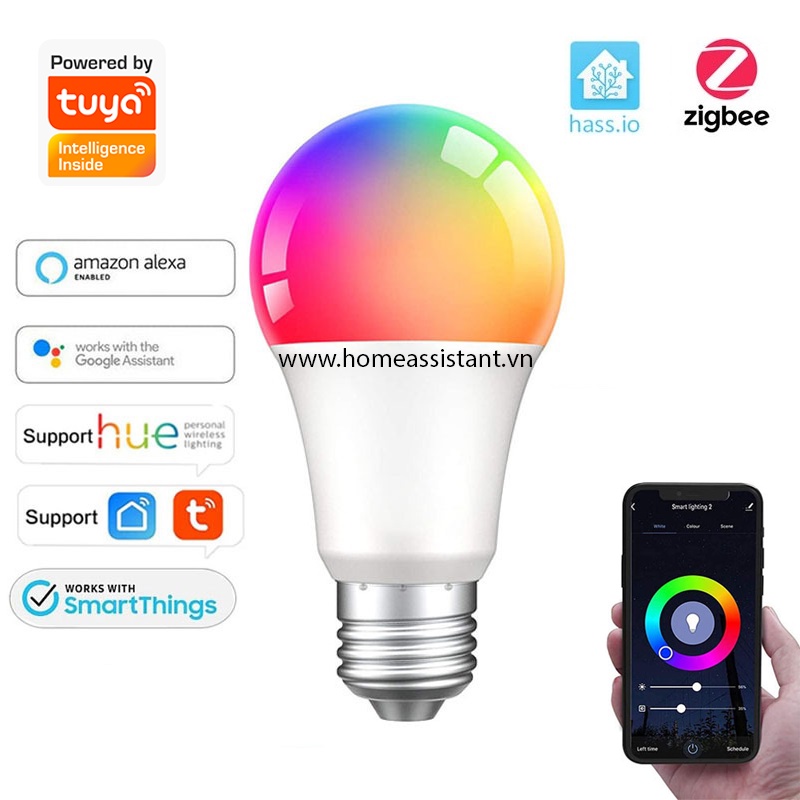 Đèn LED Bulb Zigbee Tuya đổi màu RGB ZBUL01 (Hỗ trợ Home Assistant) Hass