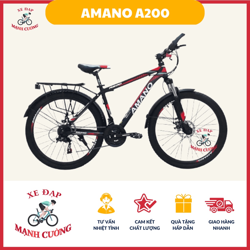 Xe Đạp Thể Thao Amano A200 26 Inch Thiết Kế Mới Mẻ Cứng Cáp Mạnh Mẽ Kich Cỡ Lớn ĐẸDàng Di Chuyển