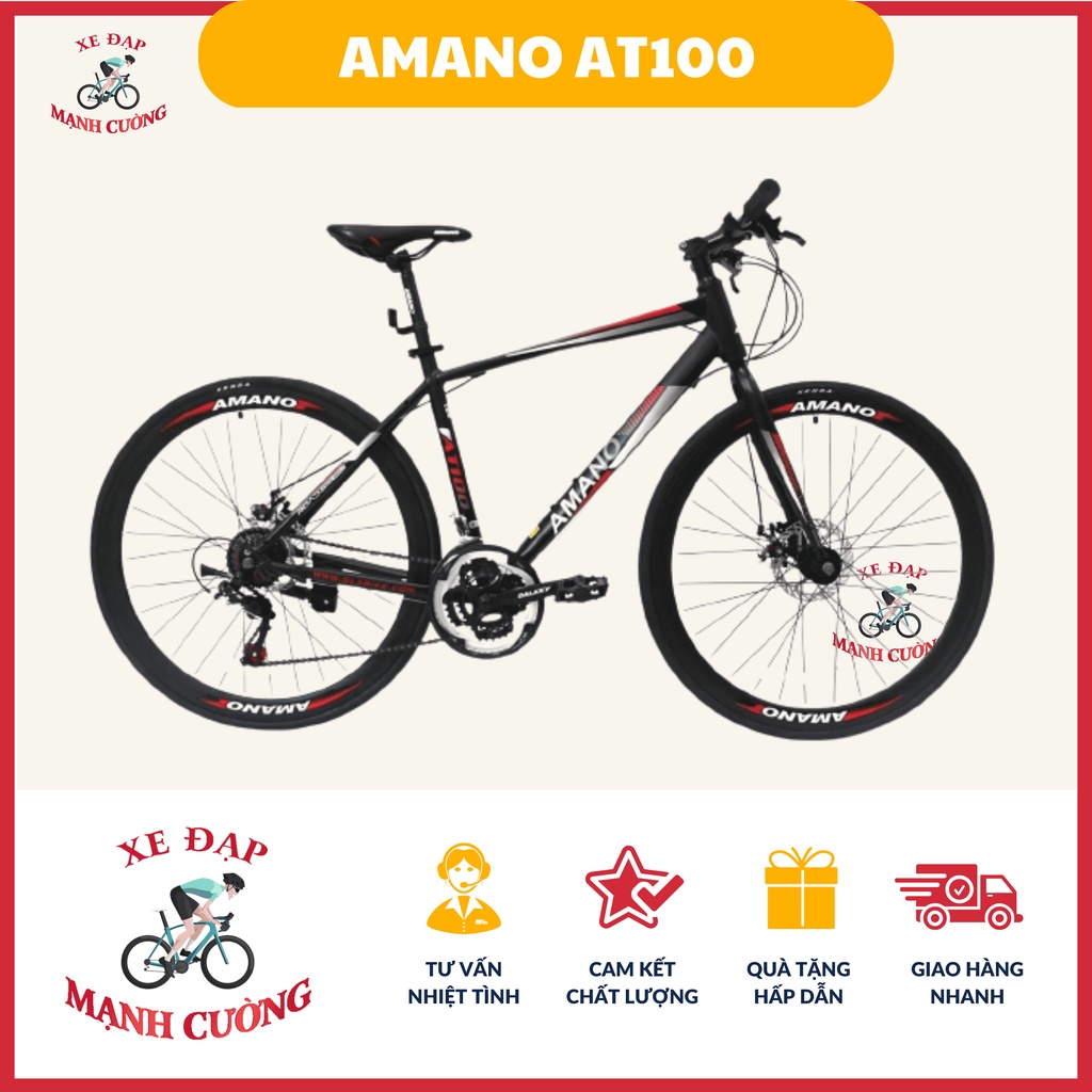 Xe Đạp Amano AT100 Thiết Kế Hiện Đại Khung Nhôm Sơn Tĩnh Điện Cao Cấp Yên Xe Chịu Lực Dễ Đi Dễ Sử Dụng