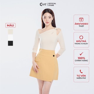 Áo thun 𝐂𝐂𝐇𝐀𝐓 kiểu dây xoắn tay cộc chất thun co giãn 4 chiều 53tnc2009ot