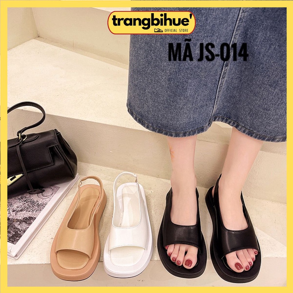 Dép quai hậu nữ QH014 phong cách ulzzang cao cấp Quai da đế dày 3cm chống nước