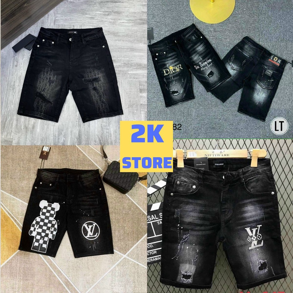 Quần short jean nam thêu LOGO hình cực đẹp , chất jean cao cấp Phong Cách Moto Club Thời Trang Hot Trend SHOP 2k_STORE