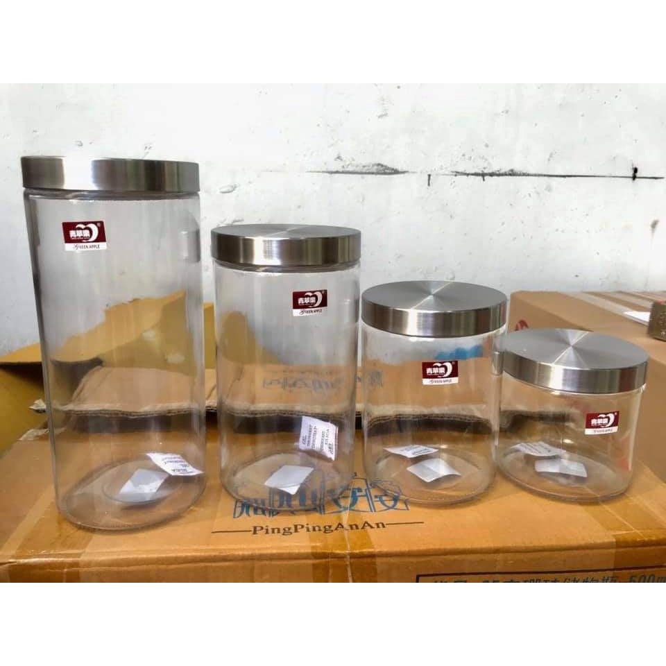 Hũ thủy tinh nắp inox các cỡ