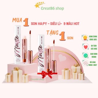 Son Hapy great86 son lì Hapy Matte Lipcream siêu lì lâu trôi siêu mịn, mua 1 tặng 1, Hapy Matte 3.5ml , bản mới 2023